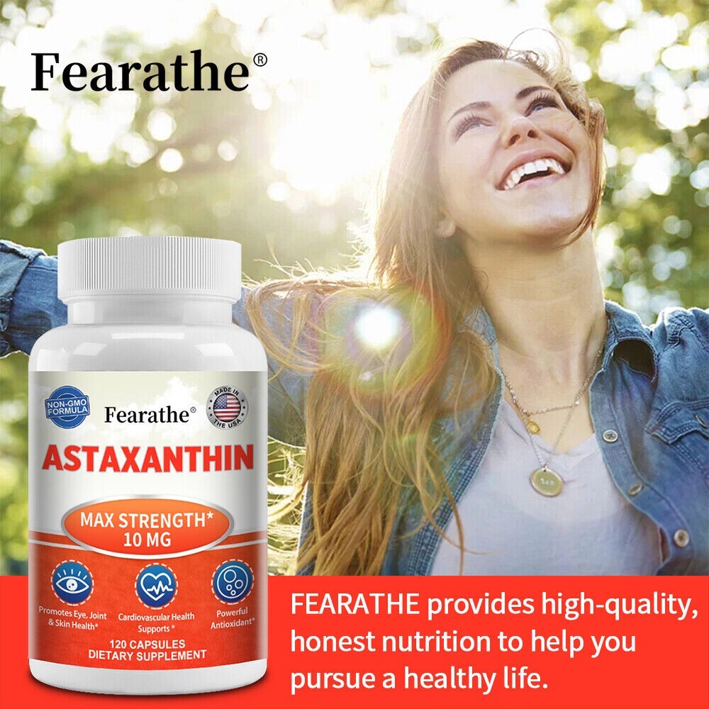 Astaxanthin 10mg – Supports Skin, Eye, Joint and Heart Health, Enhance Immunity