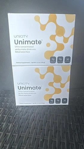 2 Pack Unicity Unimate Lemon Flavor Packs 30 Count Each Exp 08/2028 New Sealed