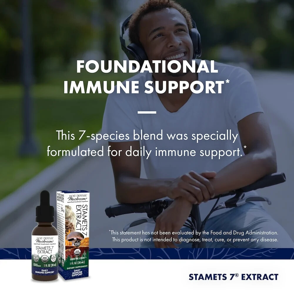 Host Defense Stamets 7 Extract 1 Oz Organic Immune Support Fungi Perfecti