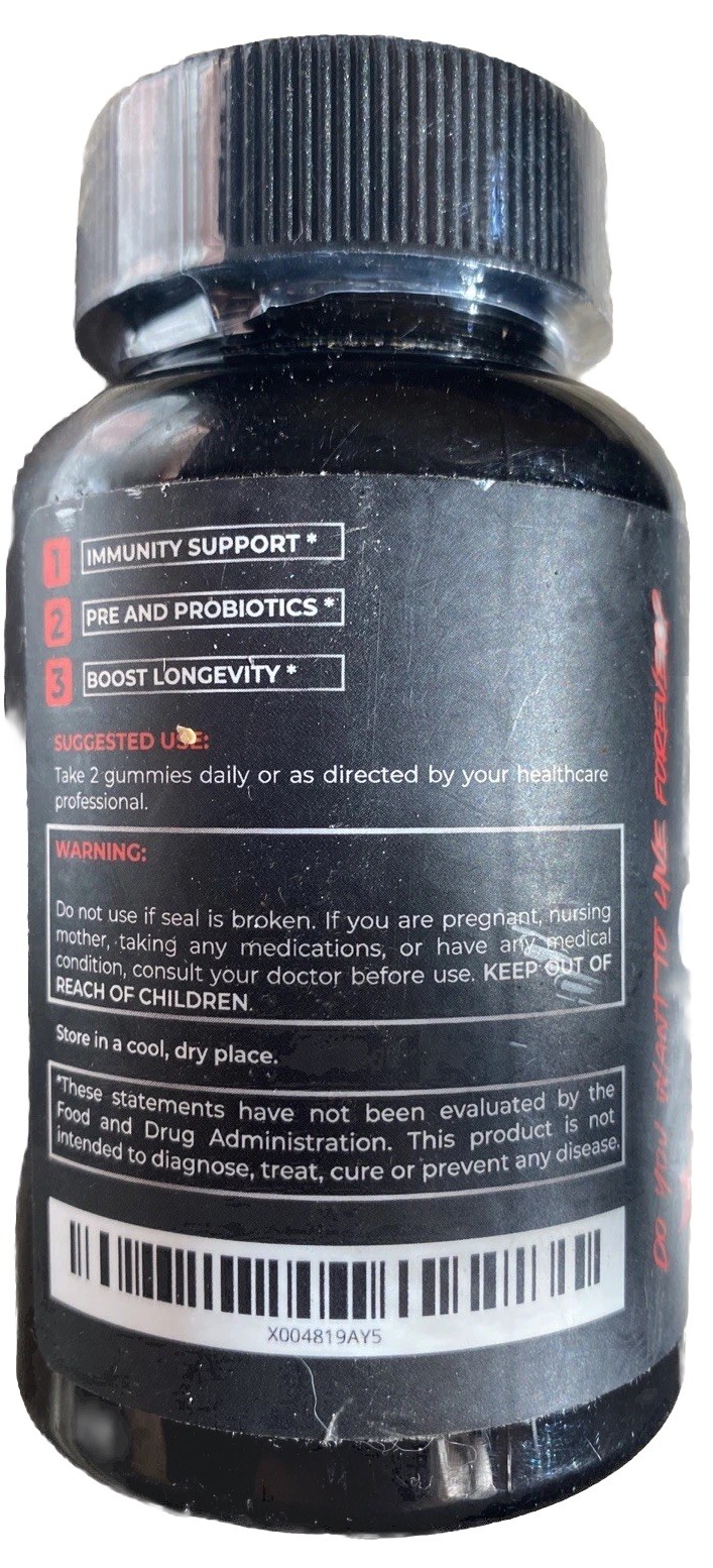 Livmaxn Cheat Death Immune Support 60 Gummies Raspberry Lemonade