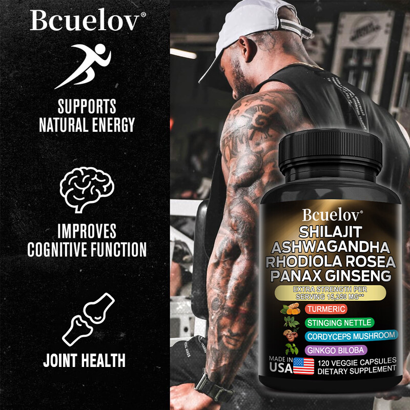 Shilajit, Rhodiola Rosea, Ashwagandha with Ginseng, Dietary Supplement