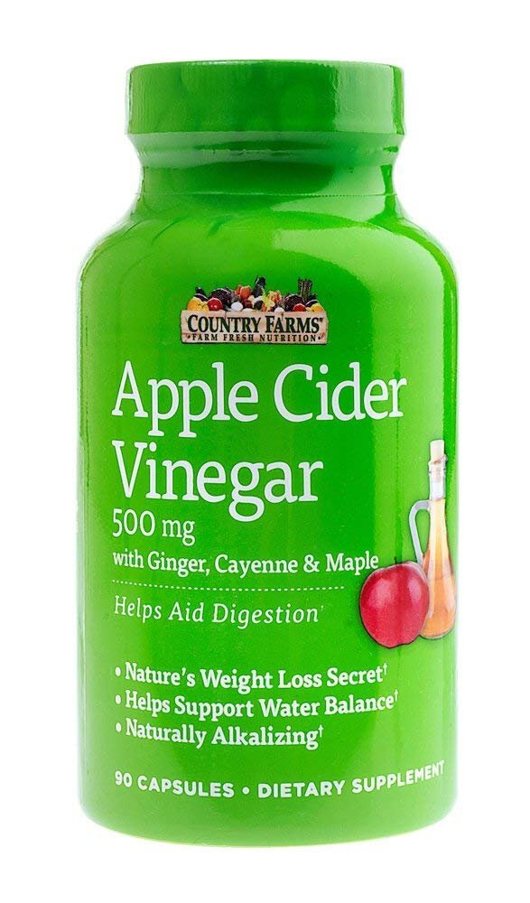 Country Farms Apple Cider Vinegar 500mg Digestive Health Support Capsules 90ct