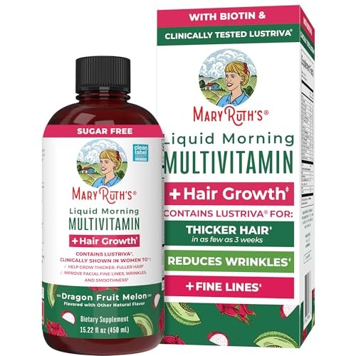 MARYRUTH’S Liquid Multivitamin + Hair Growth | Biotin 10000mcg | Lustriva Hair