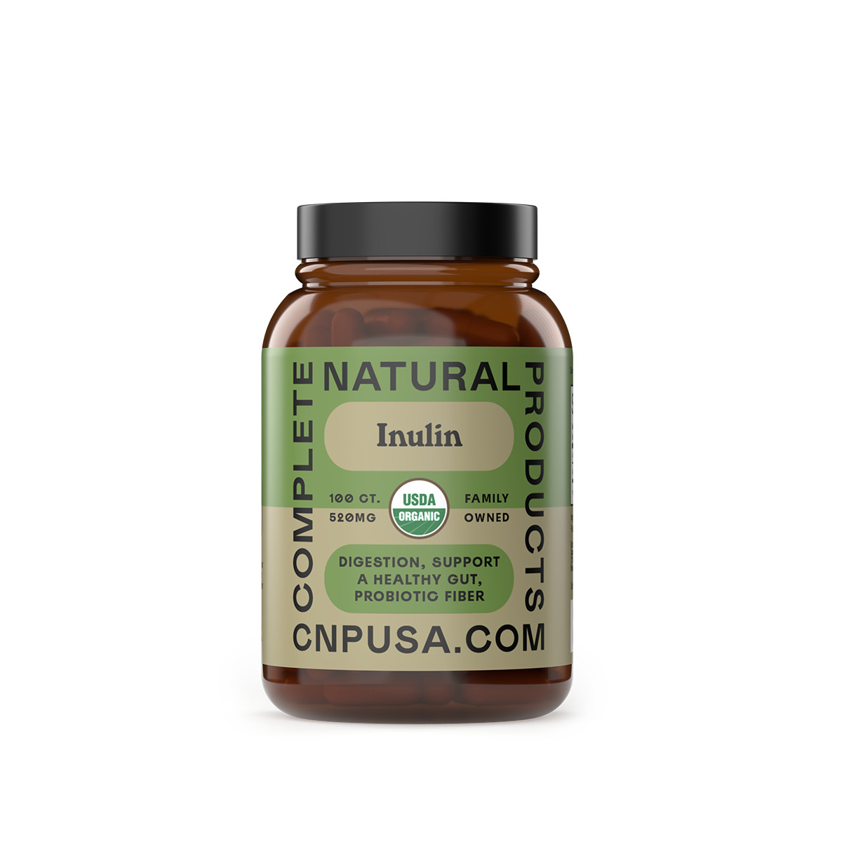 Organic Inulin Capsules – 520mg 100 Pills, Organic Jerusalem Artichoke Inulin