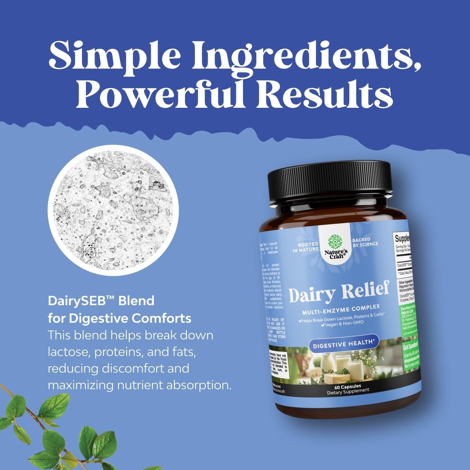 4X Lactose Intolerance Pills 60 Days Supply Fast Acting Dairy Digestive Enzyme