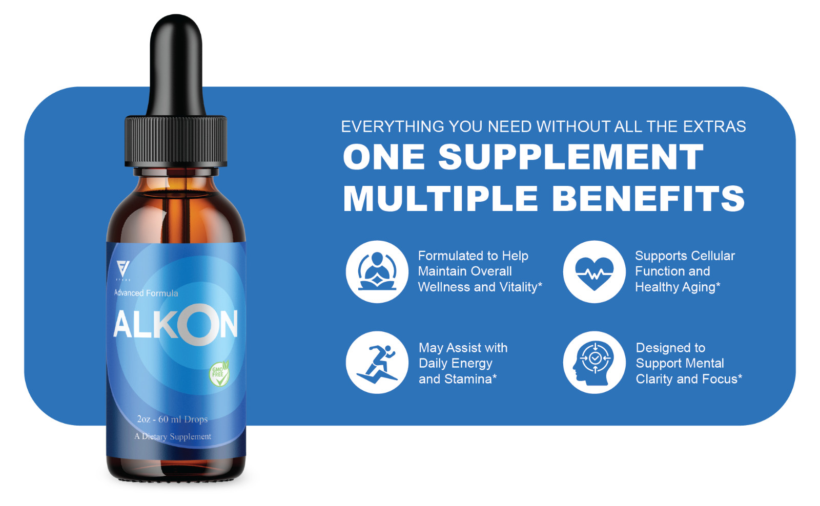 (5 Pack) Alkon Daily Wellness Drops, Alkons Formula (10oz)