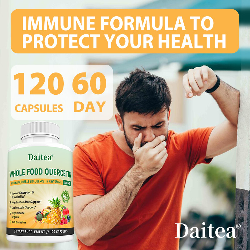 Quercetin 500Mg with Bromelain Whole Food Supplement Heart & Immune Support