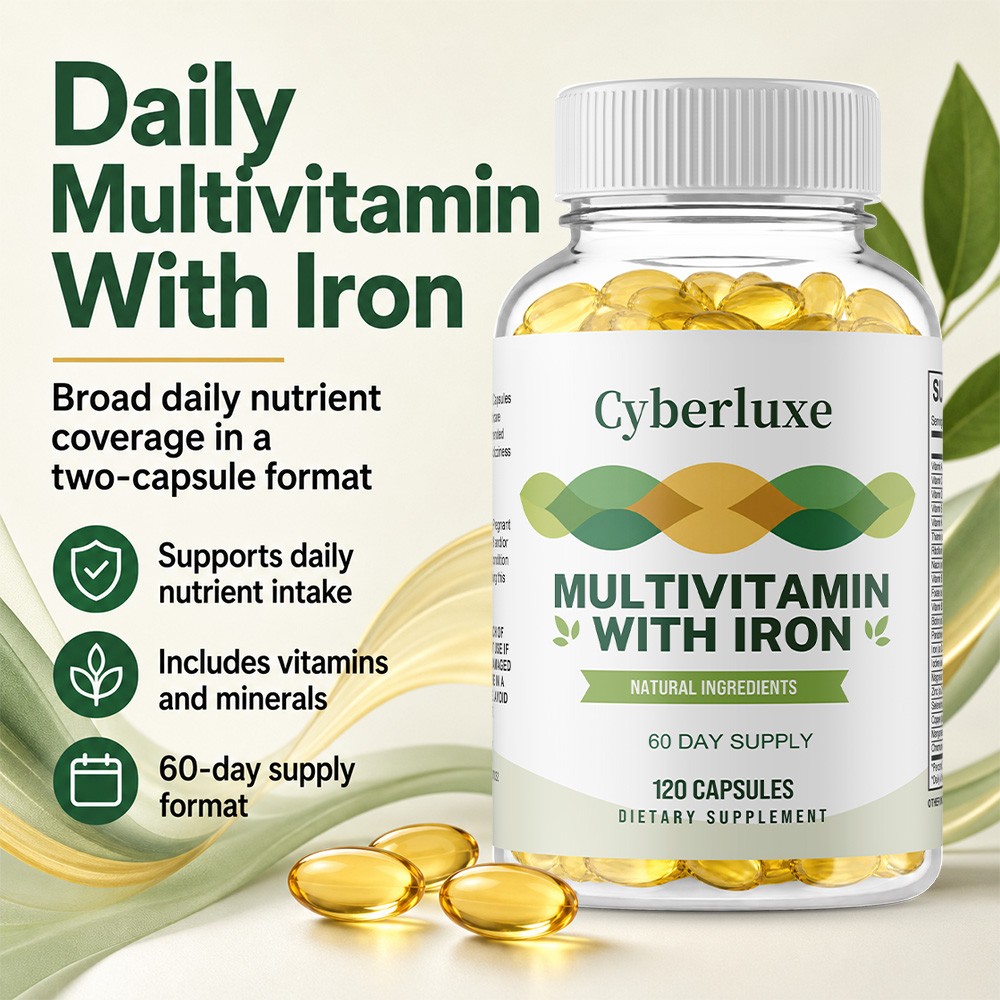Multivitamin Caps,Full Spectrum Vitamins,Daily Energy & Immune Wellness,120Caps
