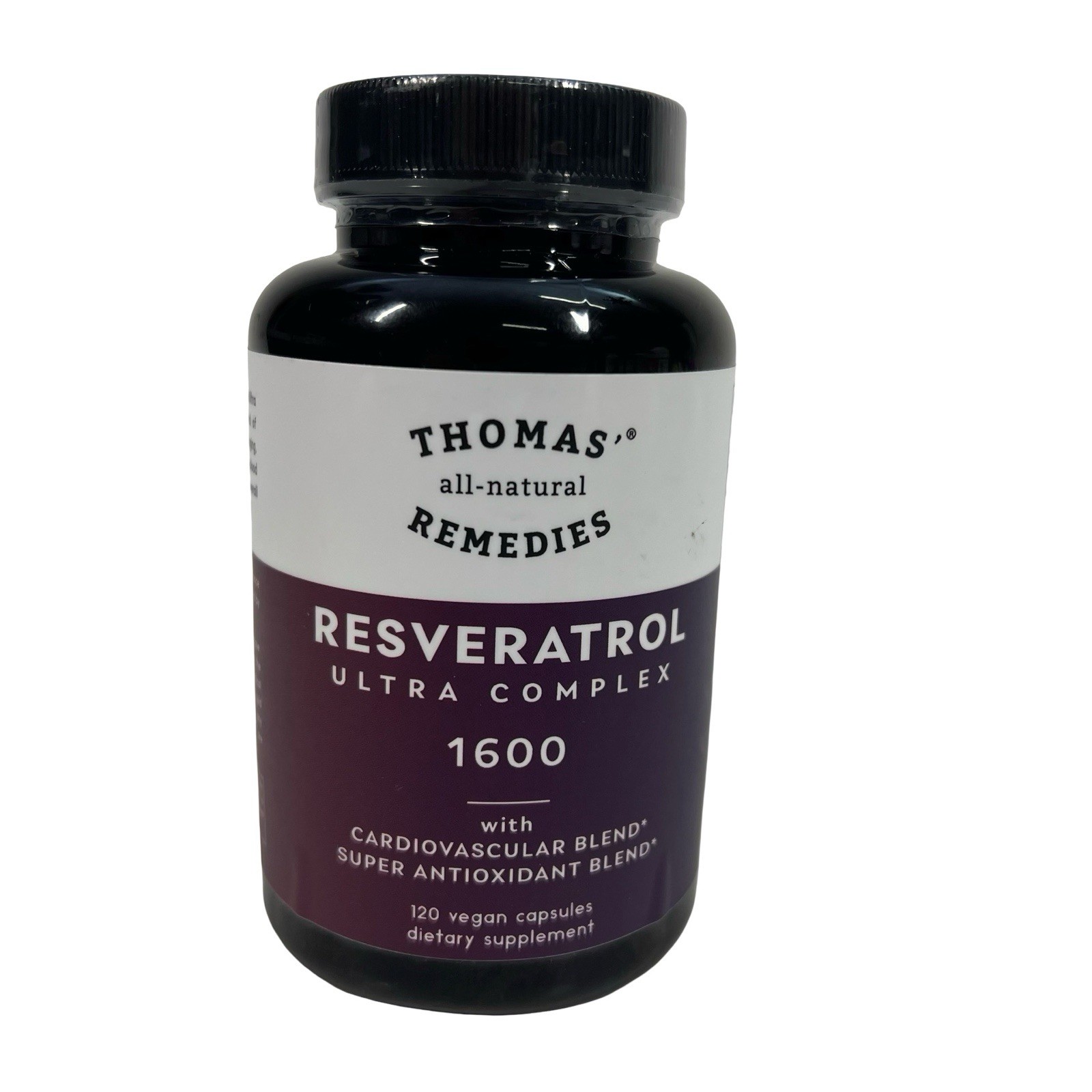 Thomas’ all-natural Remedies Resveratrol 1600mg Organic 120 Count Capsules 10/26