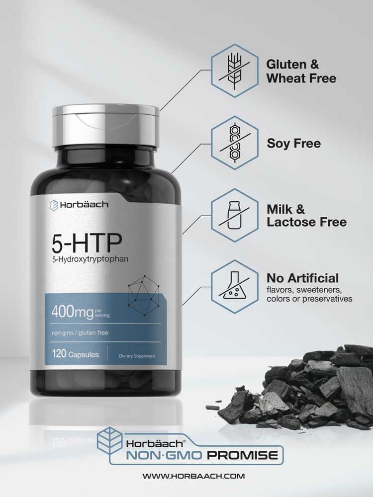 5HTP 400mg | 120 Capsules | Extra Strength | Non-GMO | by Horbaach