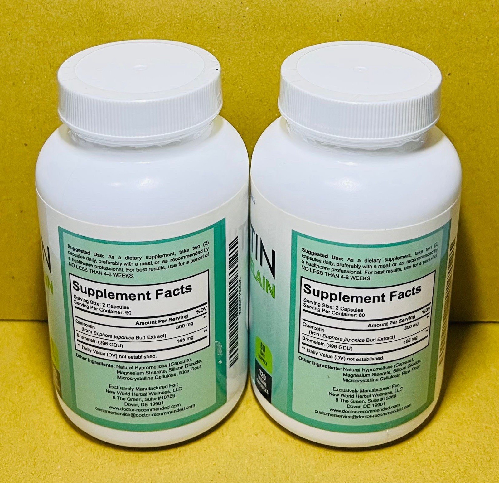 Quercetin with Bromelain 800mg – 120 Veggie Caps – Antioxidant & Immune Support