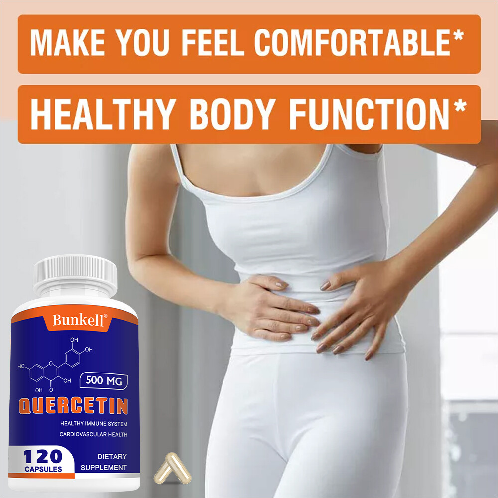 Quercetin 500 mg – Supports Cardiovascular Health, Non-GMO, Gluten Free, Vegan