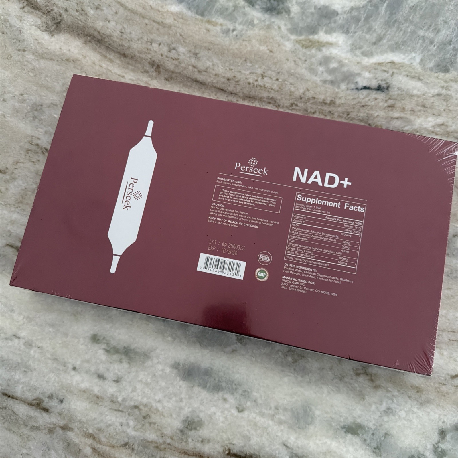 Perseek NAD+ Advanced Cellular Renewal Supplement 15ml x 10 Vials Adult