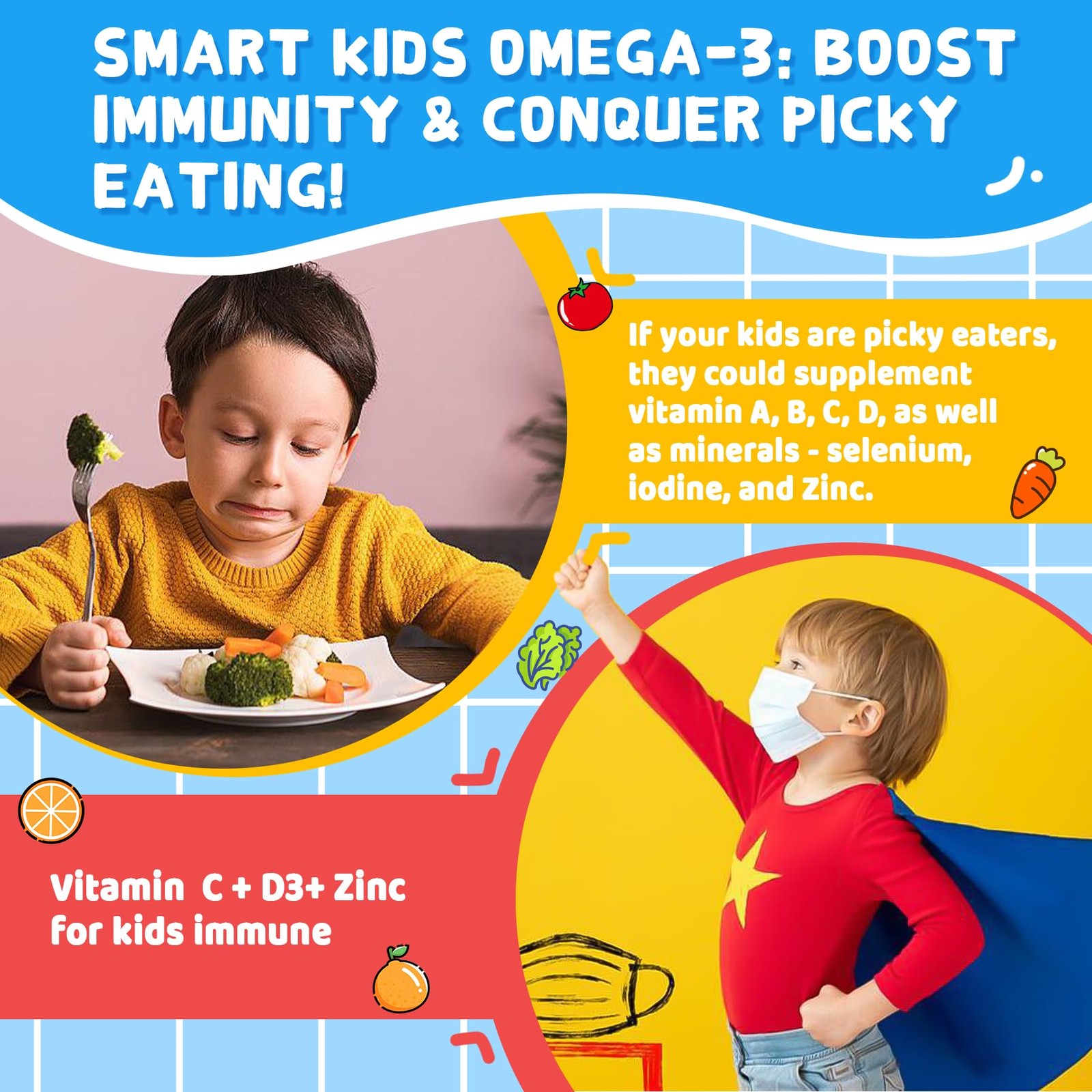 Nextdia Omega 3 (EPA/DHA) Filled Gummies for Kids with Multivitamin, Calcium + D