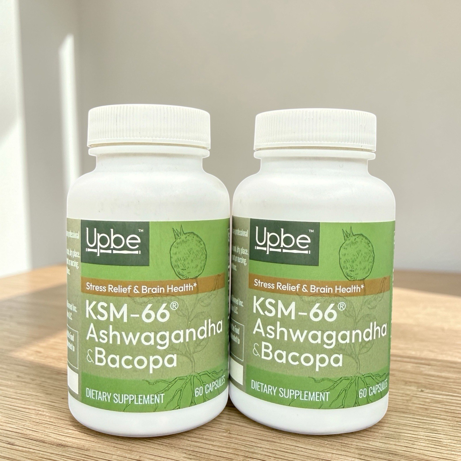 KSM-66 Ashwagandha Bacopa Milk Thistle 60ct Vegan Capsules 2 Pack EXP 7/27