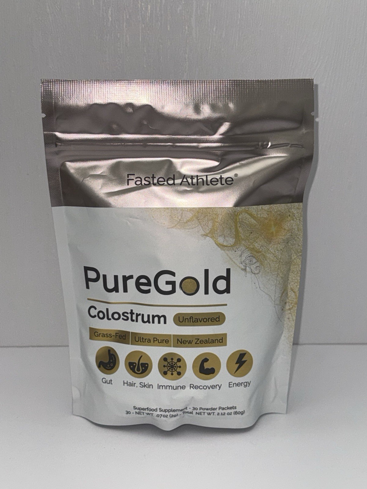 Fasted Athlete PureGold Colostrum Grass-Fed Powder (30 Single Serve Packets)