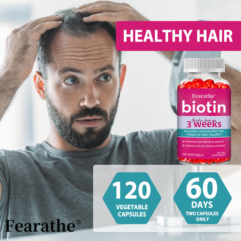 Thicker Hair in 3 Weeks – Biotin w/ Astaxanthin – Hair, Skin & Nails Health