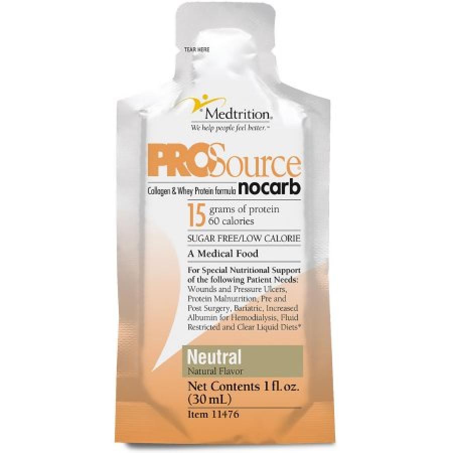 ProSource NoCarb Protein Supplement, Neutral Flavor, 1 Ounce Packets, 100 Count