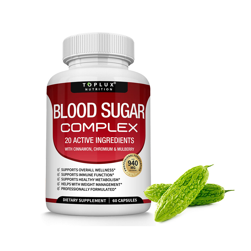 1-5 Bottle Blood Sugar Complex w/ Cinnamon Chromium Mulberry 60 Softgels Daily