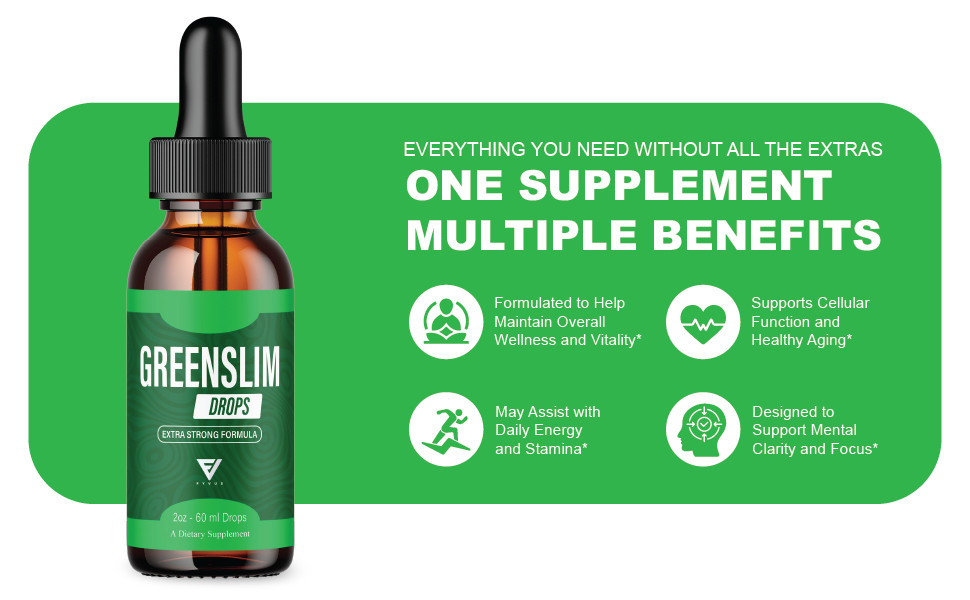 (5 Pack) GreenSlim Weight Management Liquid Supplement, Green Slim Drops (10oz)