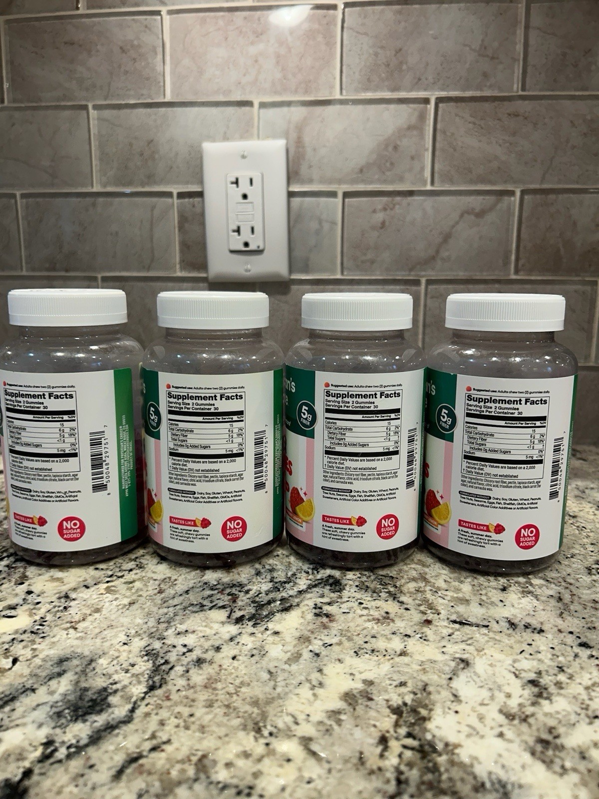 Physician’s Choice Fiber Gummies Raspberry Lemon No Sugar Added Digestion 4 PACK