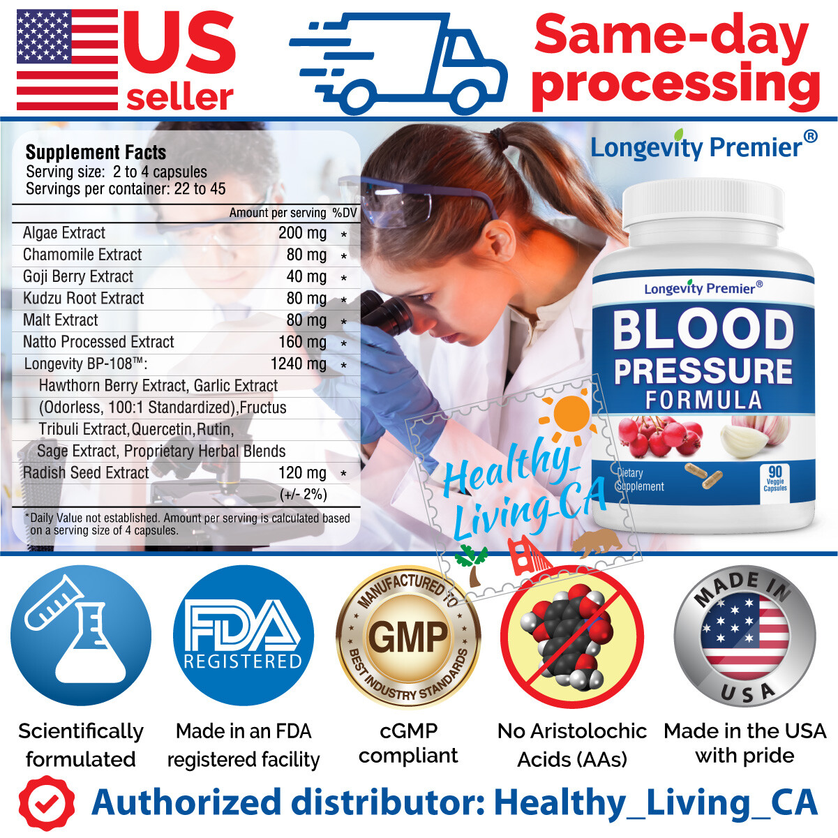 [Value bundle] Longevity Blood Pressure Formula 90 Capsules 3 bottles