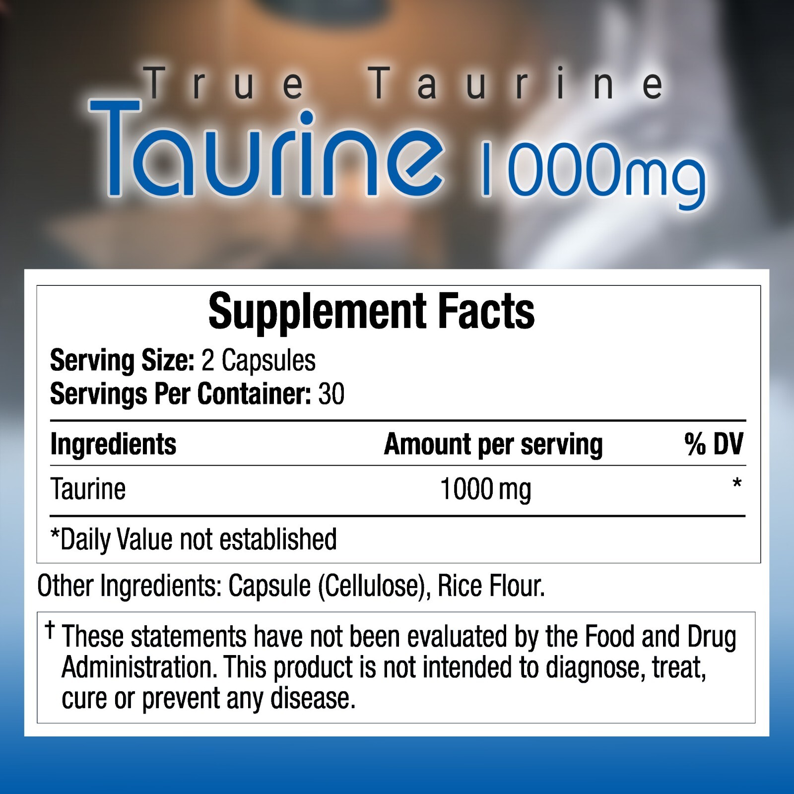 TrueMed Taurine 1000 Mg Supplement 60 Capsules