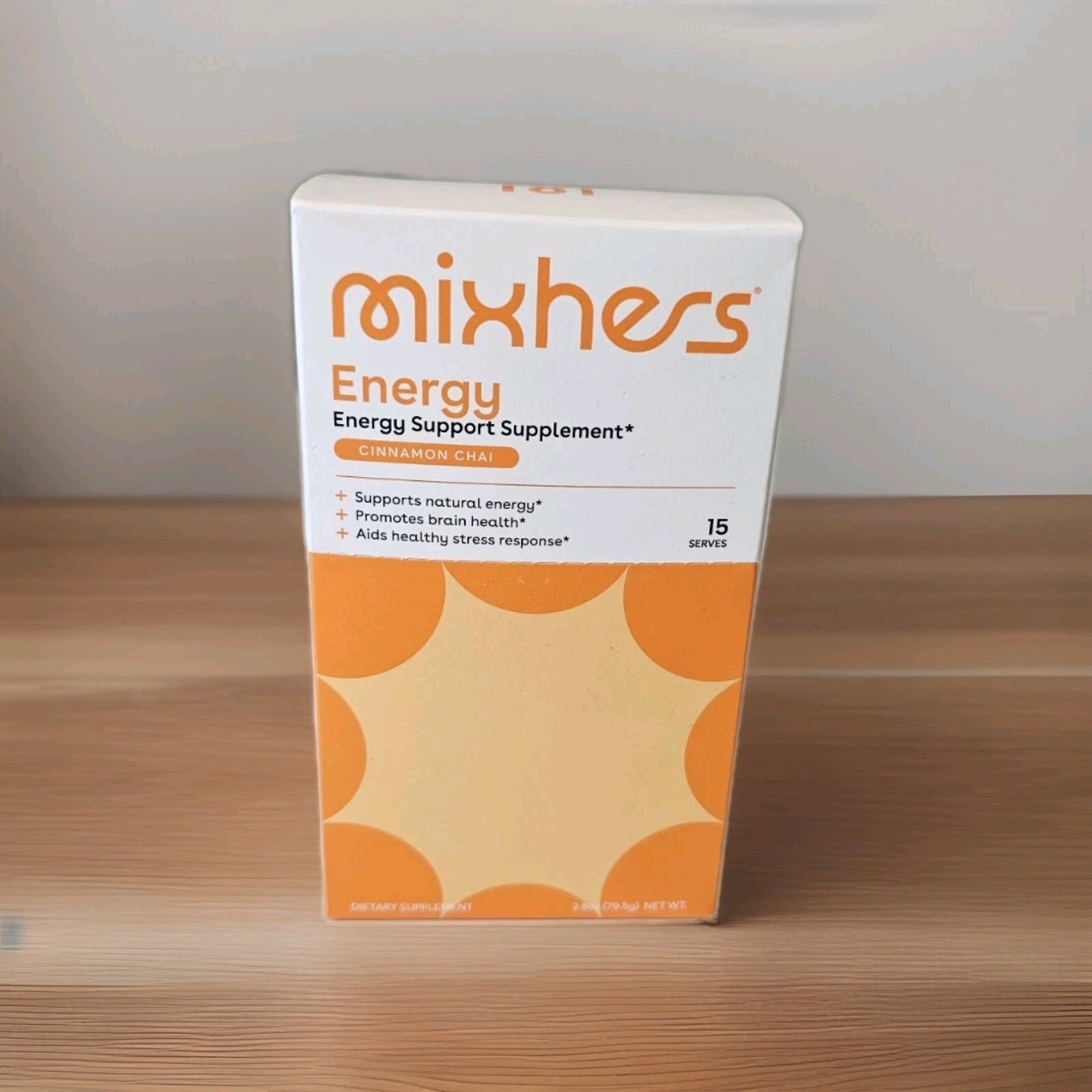 Mixhers Energy Support Supplement Drink Mix Natural 15 Pack Cinnamon Chai