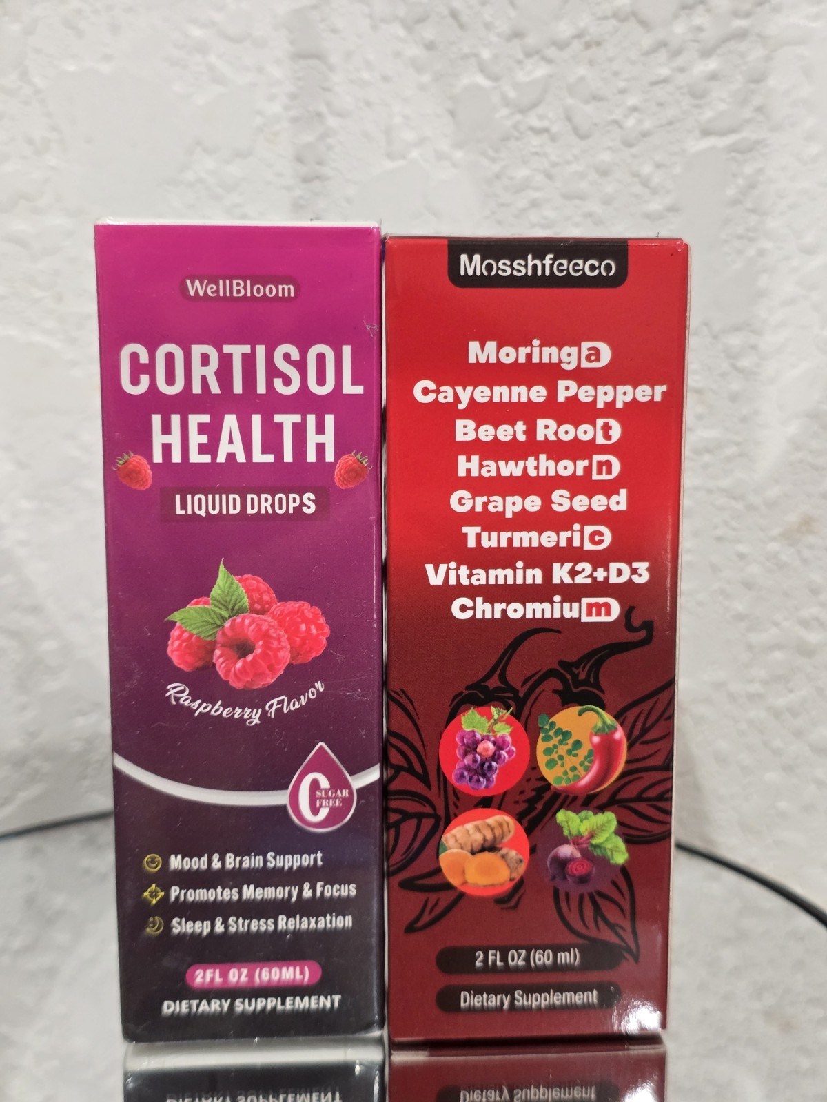 WellBloom Cortisol Liquid Drops Stress Sleep Support Raspberry 2 fl oz