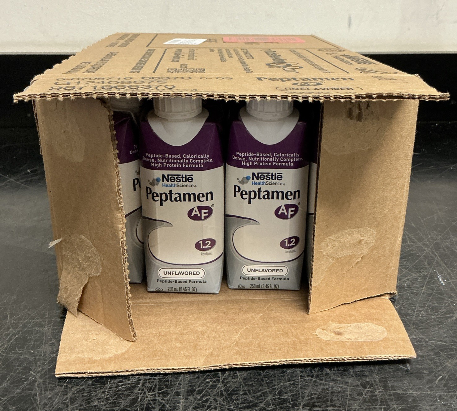 Open Box 24 250 mL Carton Nestle Peptamen Unflavored Peptide Formula 02/2027
