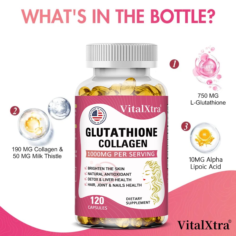 L-Glutathione with Collagen, ALA Skin Brightening&Antioxidant Formula 30~120CT
