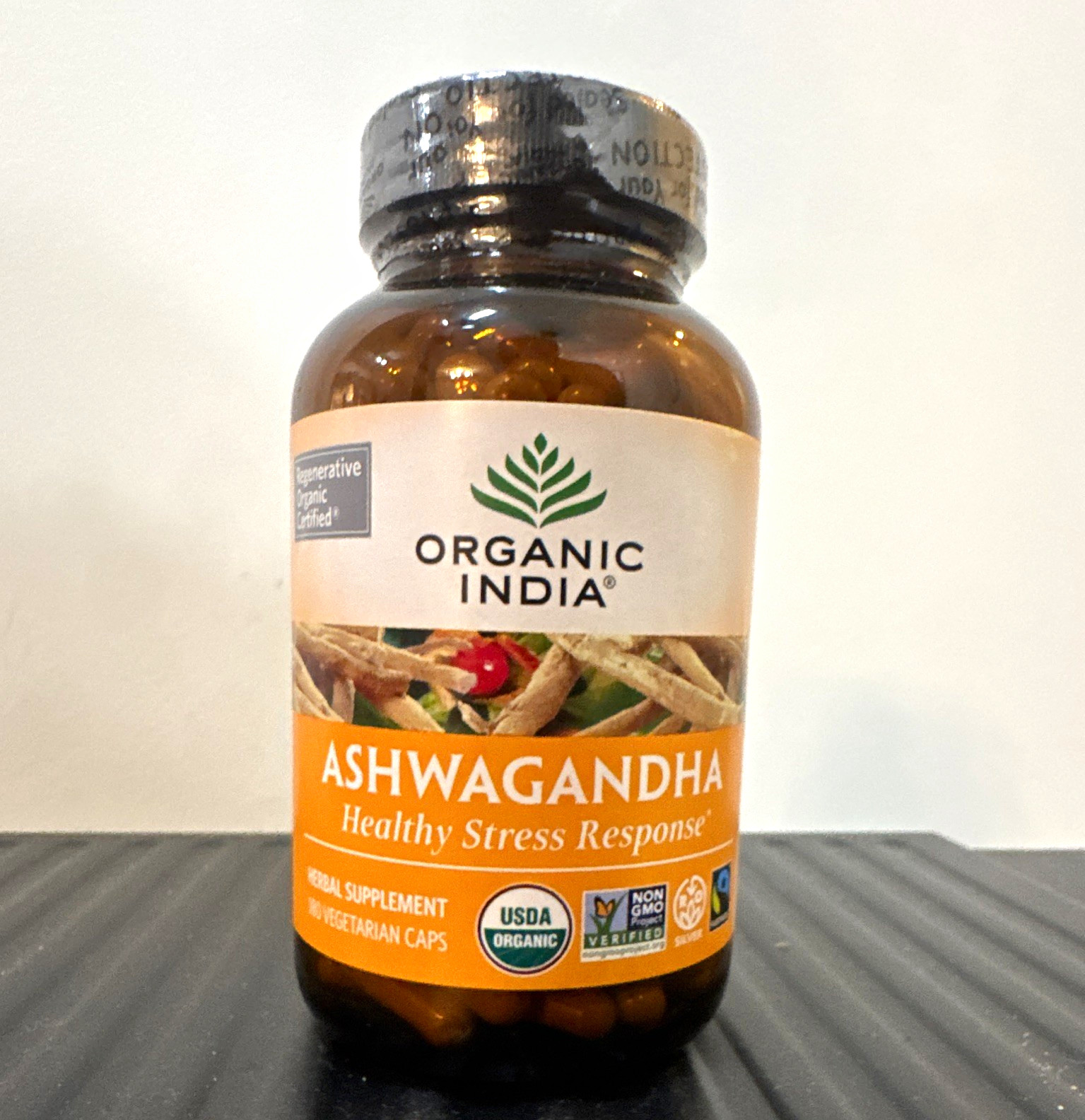 ORGANIC INDIA Ashwagandha Stress Support 800mg Vegan Gluten-Free 180 Caps