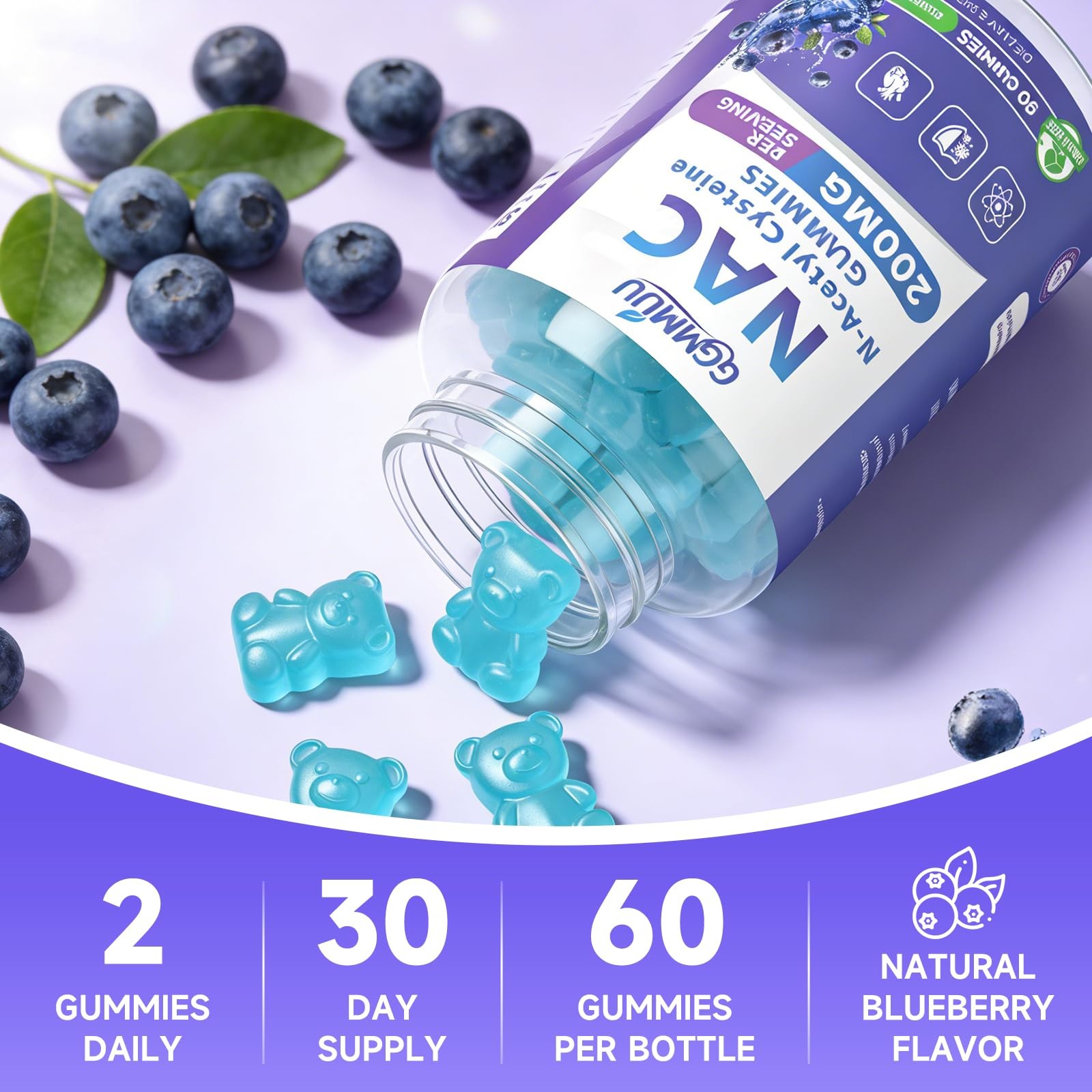 NAC Gummies for Kids & Adults, Supplement N 60 Count (Pack of 1)