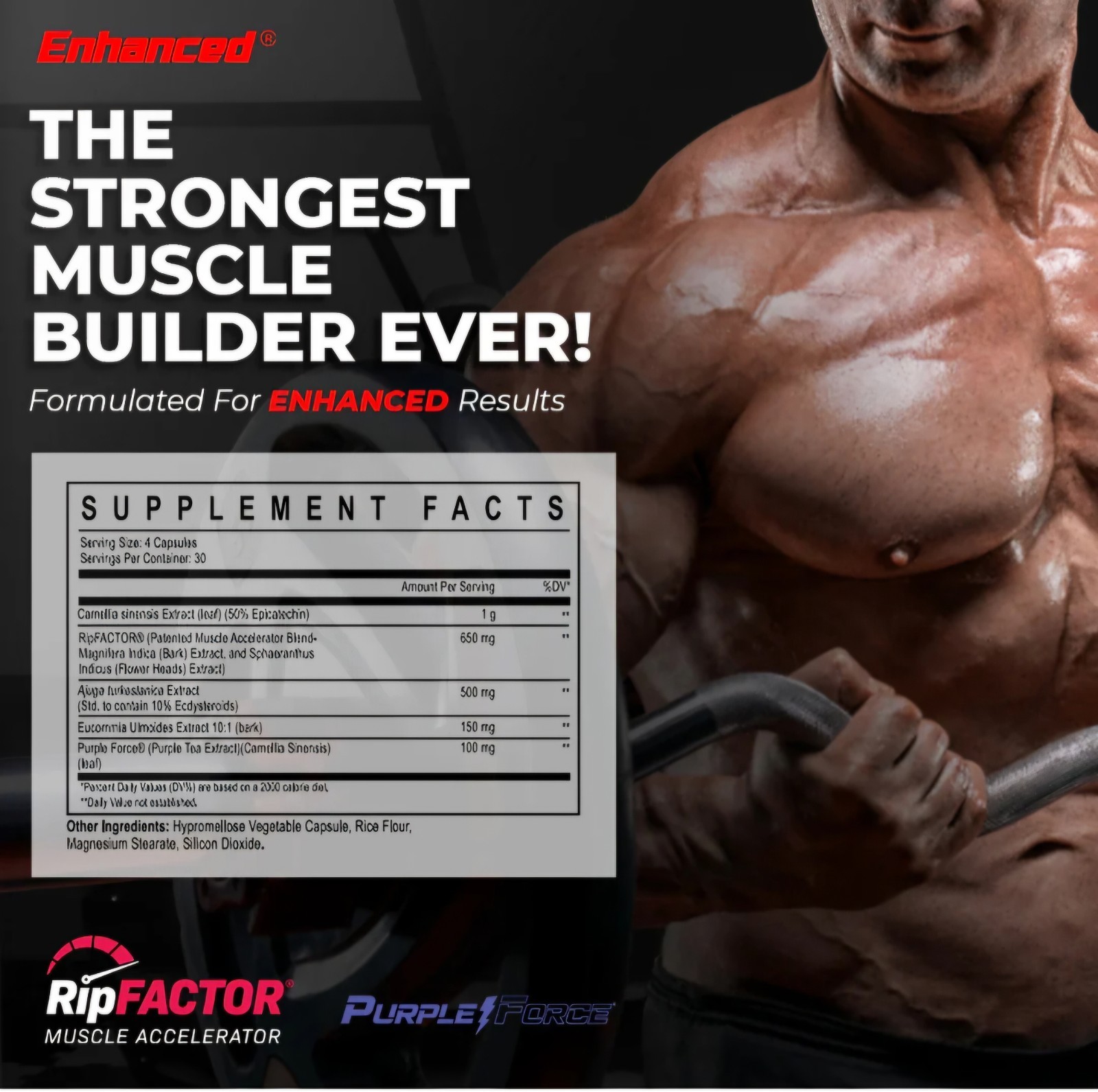 Enhanced Muscle Pro Muscle Builder Supplement Muscle Growth 120 Capsules