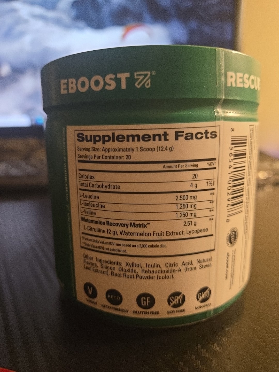 Eboost Rescue BCAA Recovery Matrix Watermelon – 20 Servings | 2500mg L-Leucine