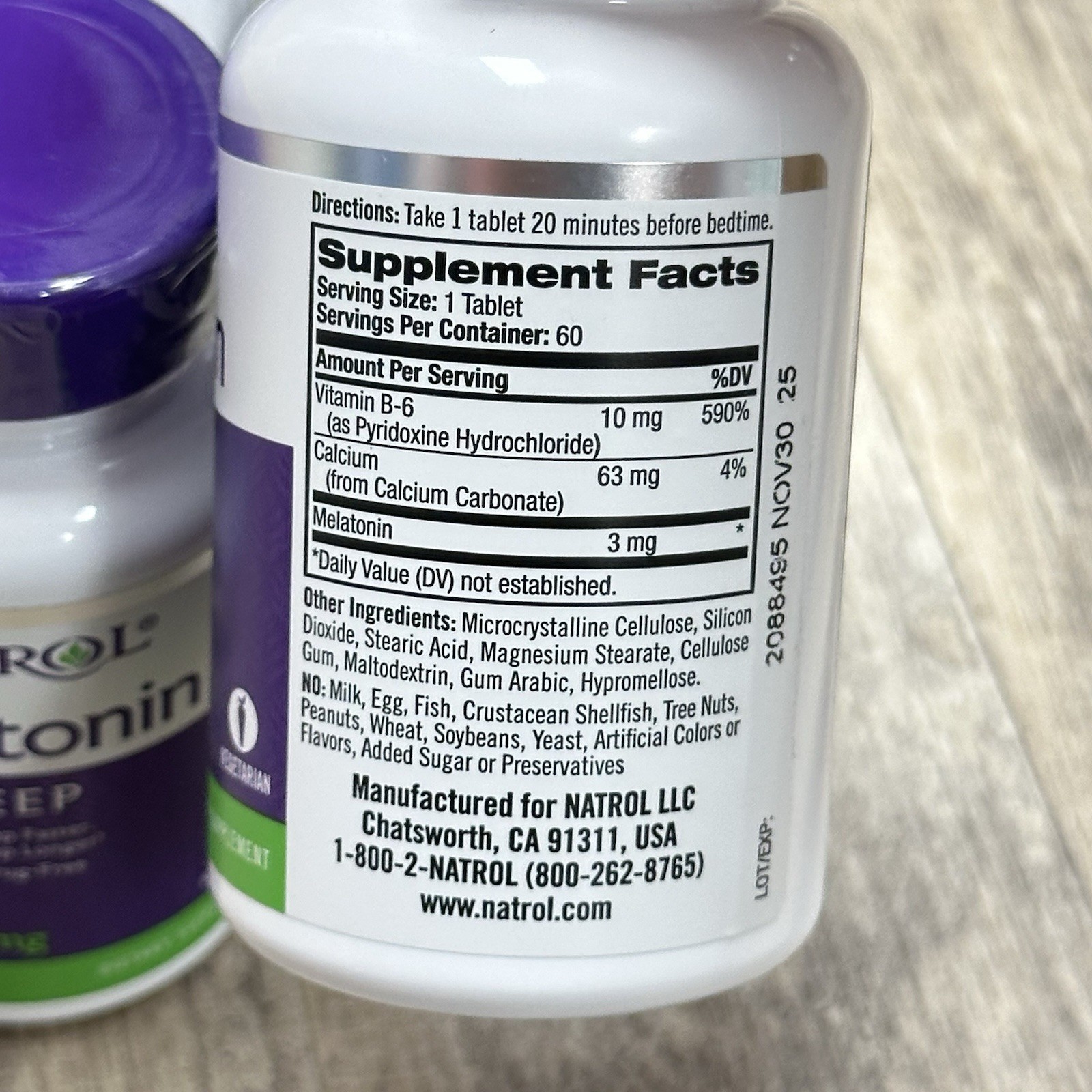 4X Natrol Melatonin Time Release 3 mg 60 Tablets Each – 240 Total – Exp 11/2025