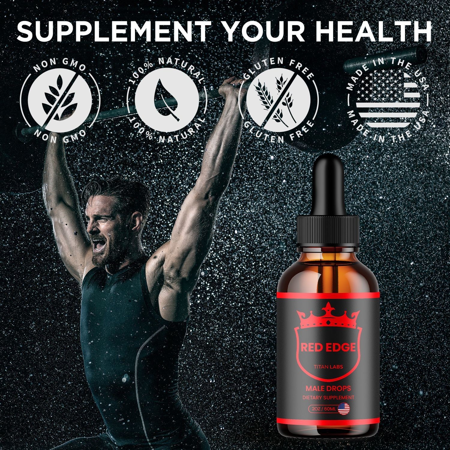 (3 Pack) Red Edge Male Support Drops Advanced RedEdge Supplement 90 Servings