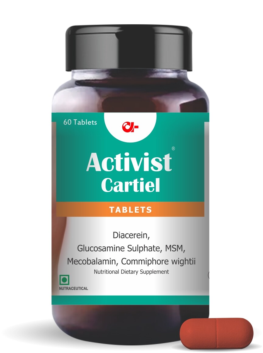 Activist Cartiel tablet for cartilage with Diacerin,glucosamine MSM -60 tab
