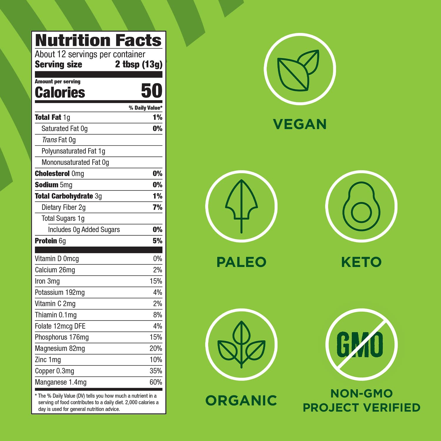 Organic Hemp & Matcha Powder, 5.5 Oz, Energy, 6G of Protein, 2G of Fiber per Ser