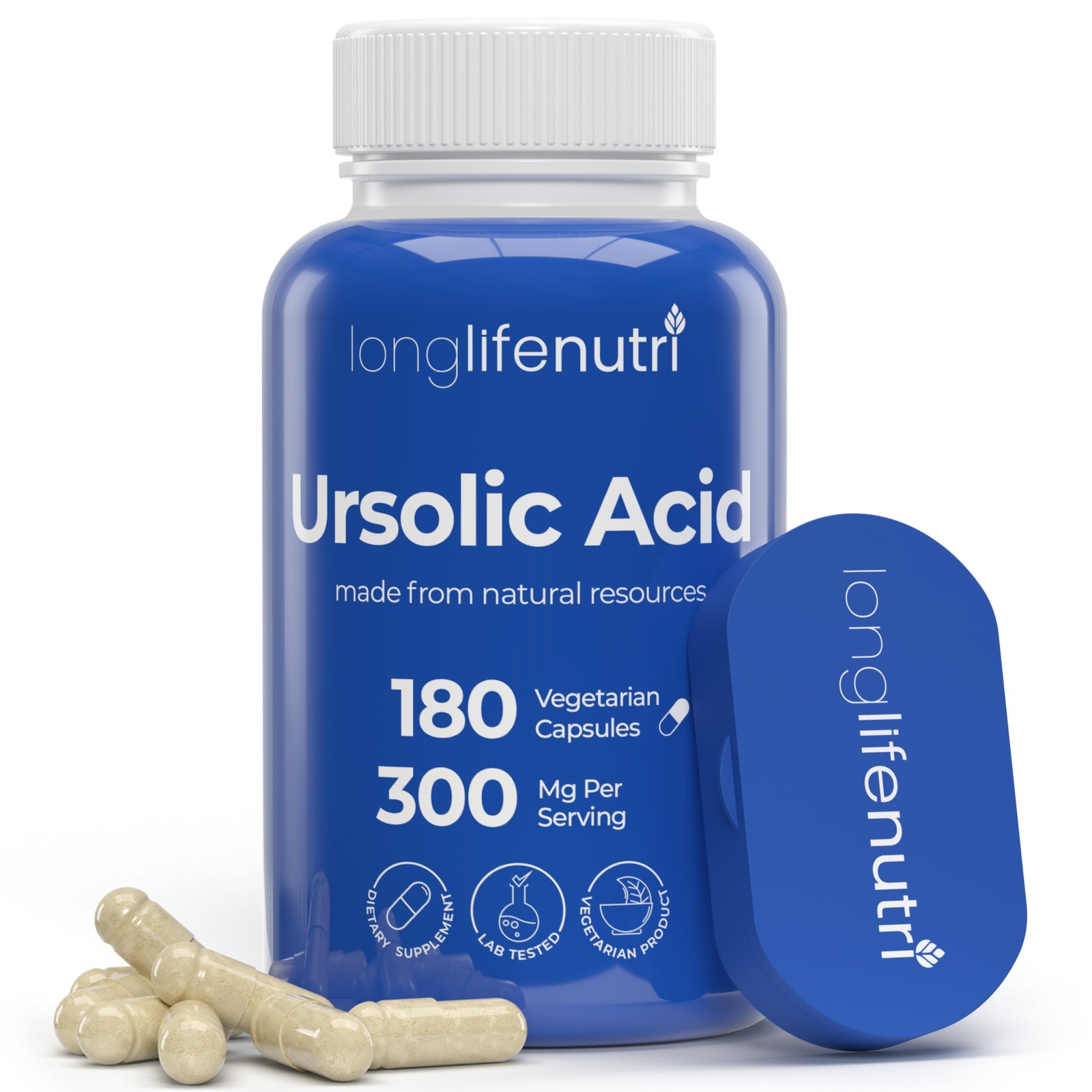 Ursolic Acid 300mg – Sourced from Rosemary Leaf Extract, 180 Vegetarian Capsules