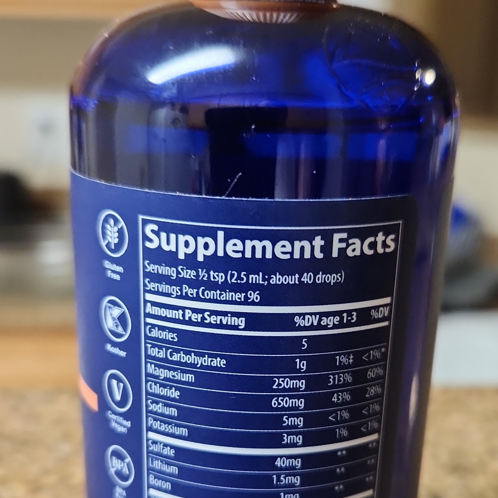 Trace ConcenTrace Mineral Drops Gluten Free Vegan Exp 11/2028