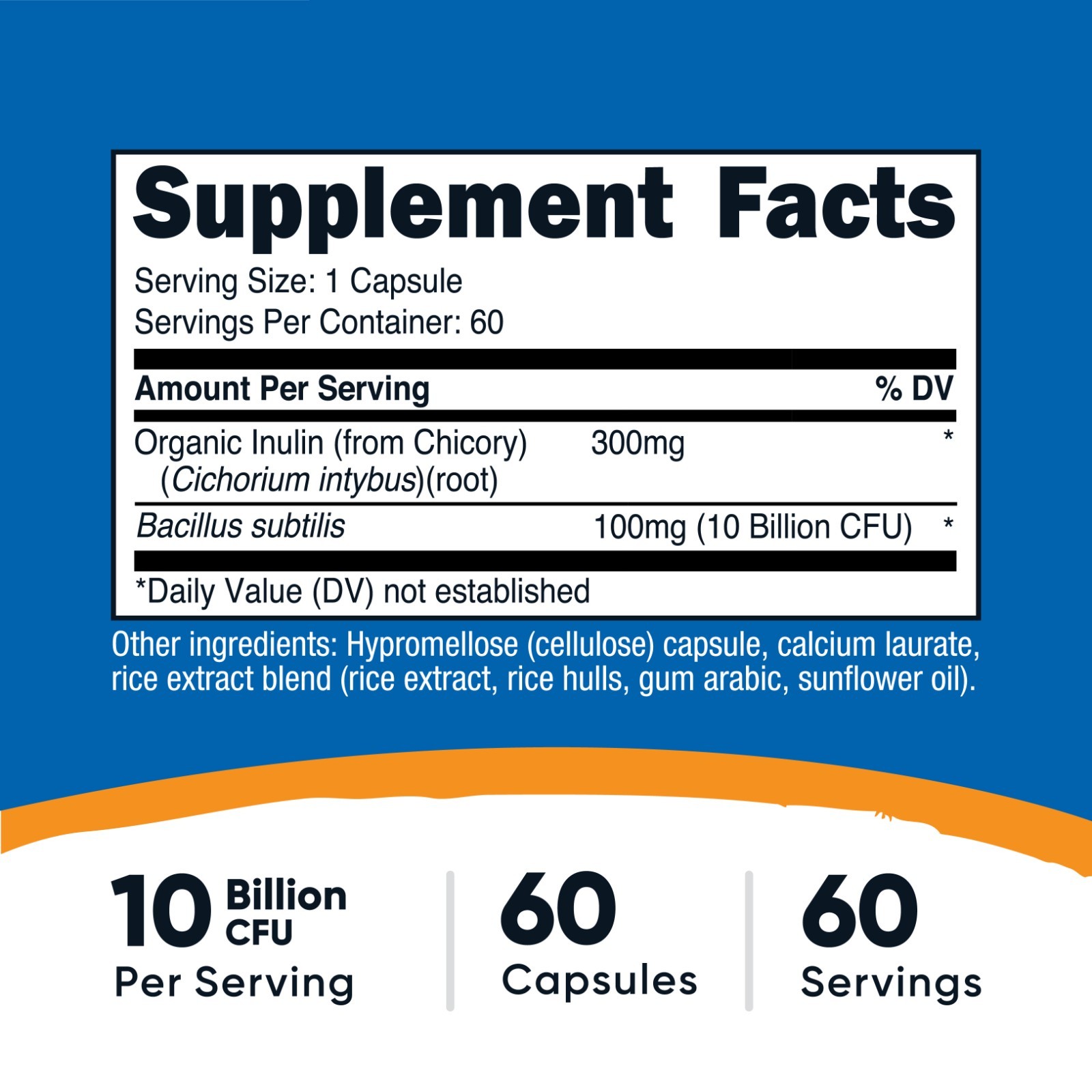 Nutricost Bacillus Subtilis (10 Billion CFU) 60 Capsules – Vegan, Gluten-Free