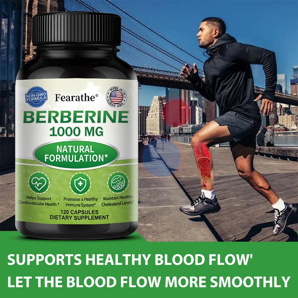 Berberine HCL Extract 1000mg, Healthy Cholesterol, Blood Sugar Suppot