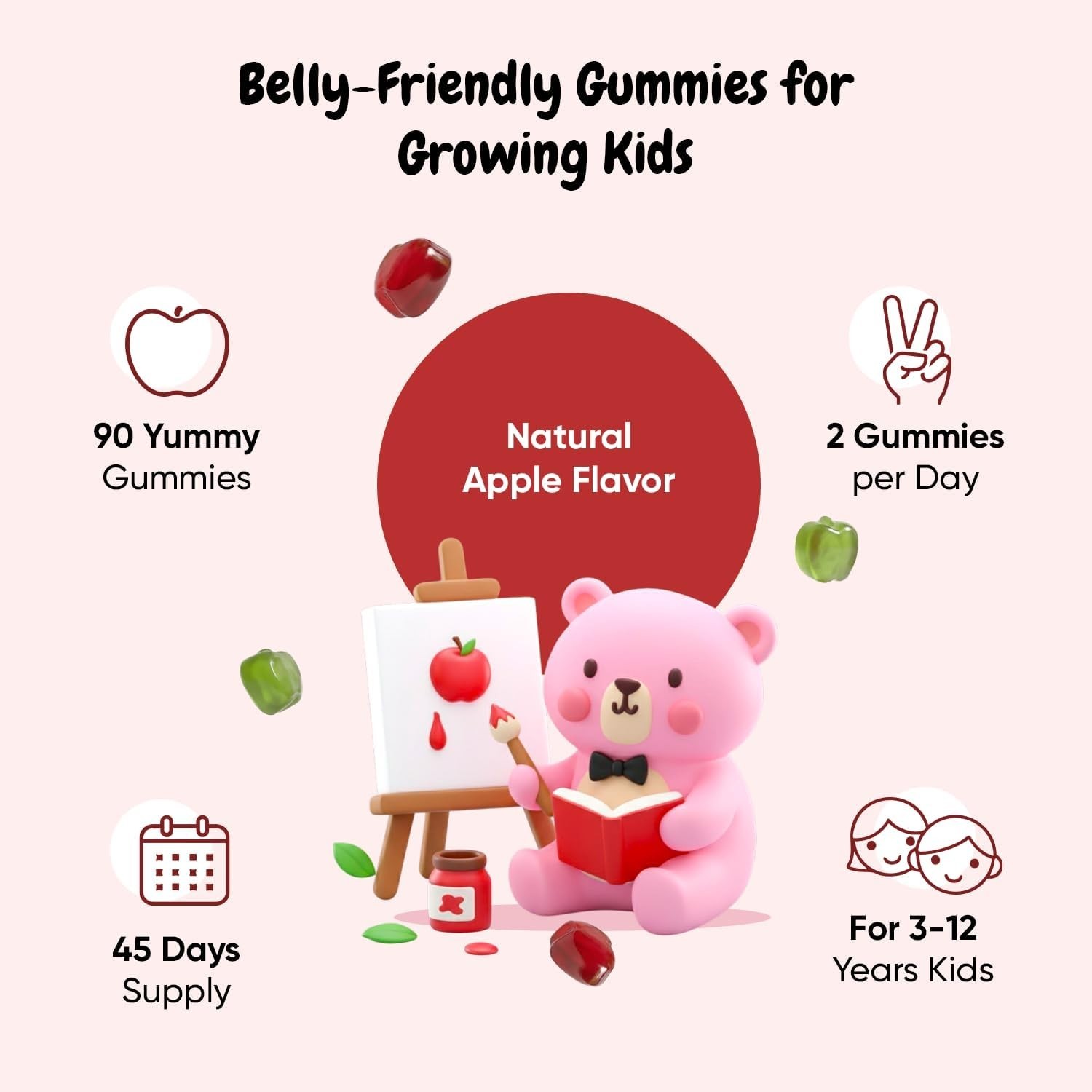 maxmedix Kids Probiotics Gummies 1 Billion CFU 90 Count – Digestive Support
