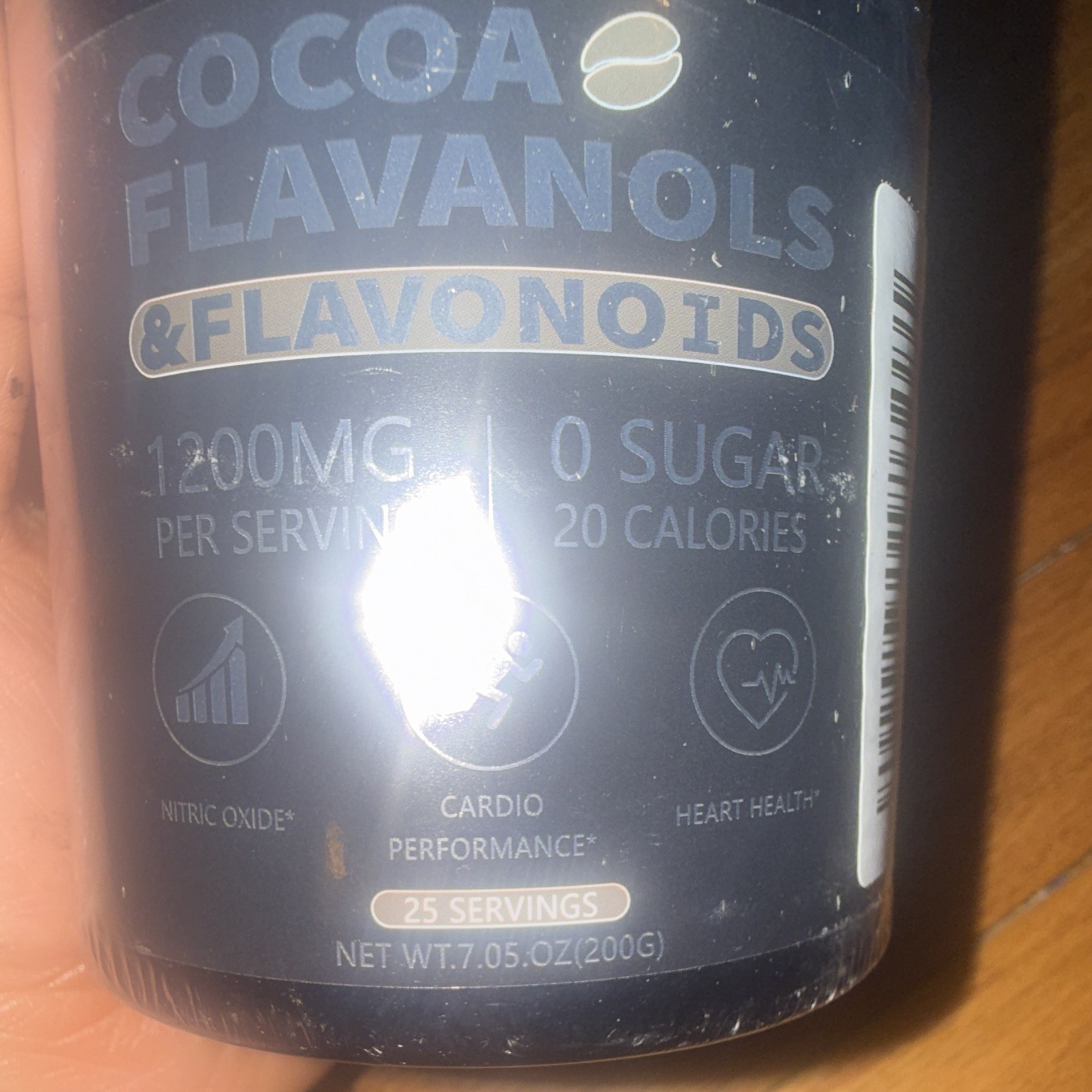 Cocoa Powder 1200mg Flavanols & Flavonoids, Sugar Free, 200g (7.05 oz)