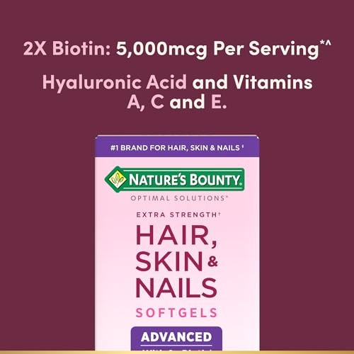 Nature’s Bounty Hair, Skin & Nails Vitamin Supplement with Biotin & Hyaluronic