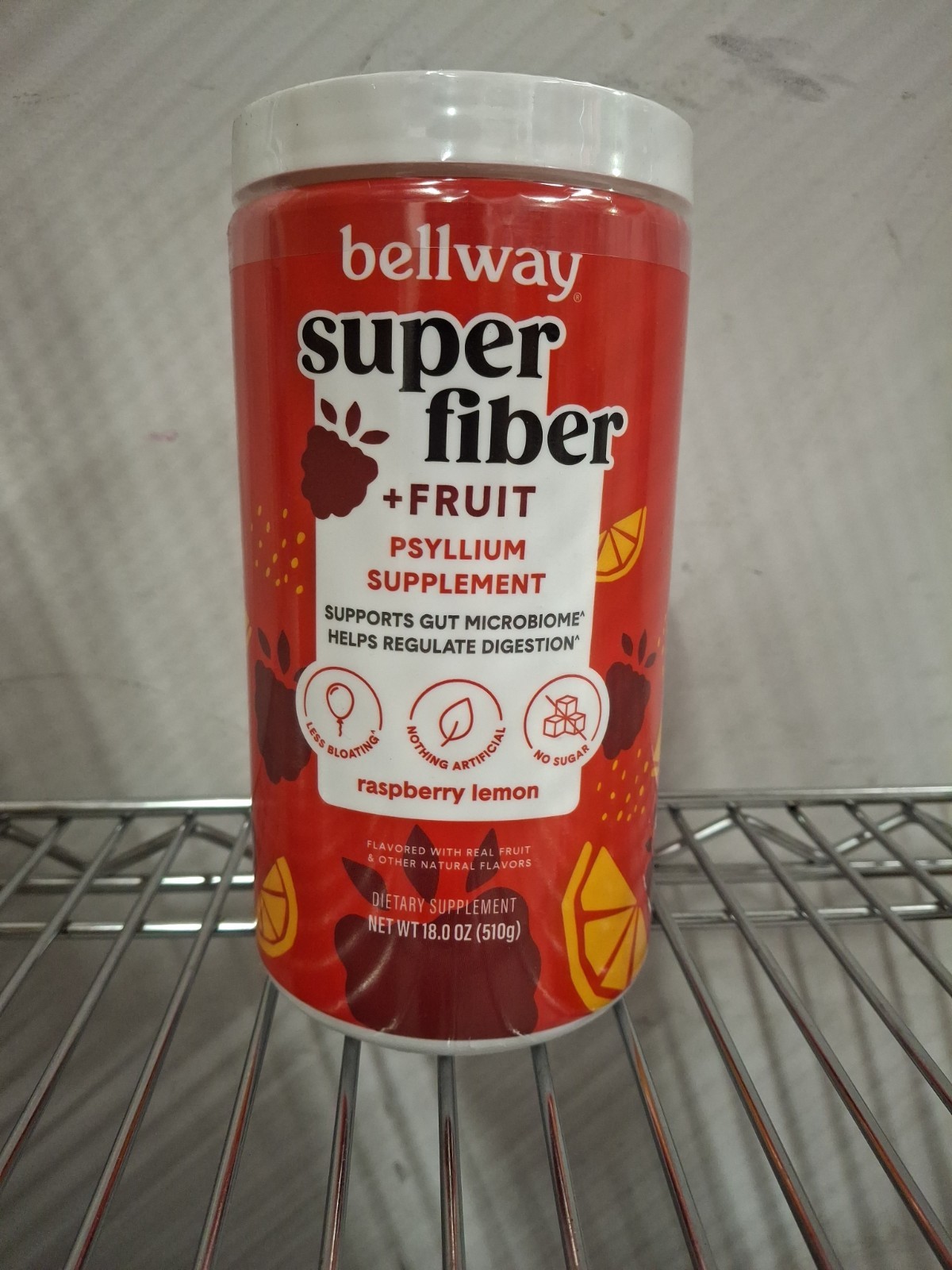 Bellway Super Fiber + Fruit Psyllium Husk Raspberry Lemon 18 oz NEW/SEALED