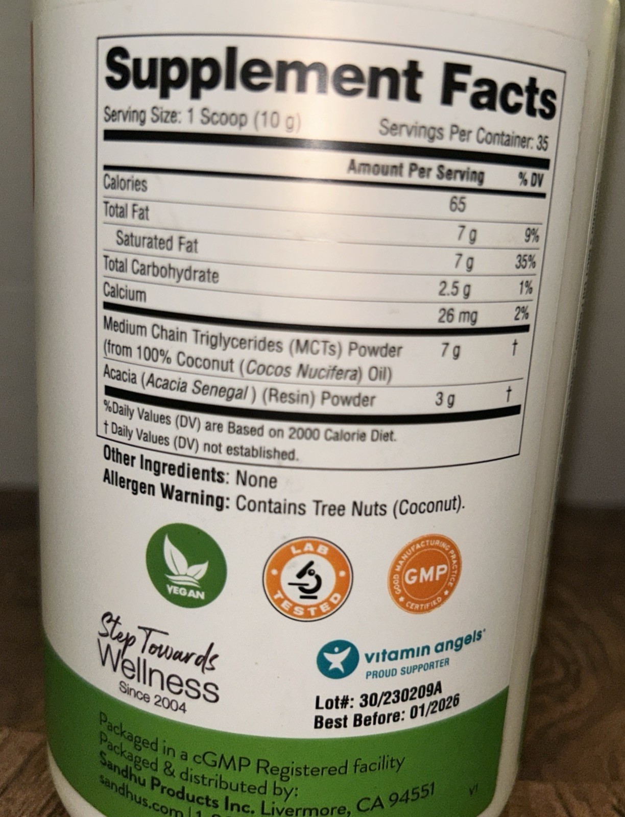 Sandhu’s MCT Oil Organic Powder from 100% Pure Coconut Oil, Tea & Coffee Creamer