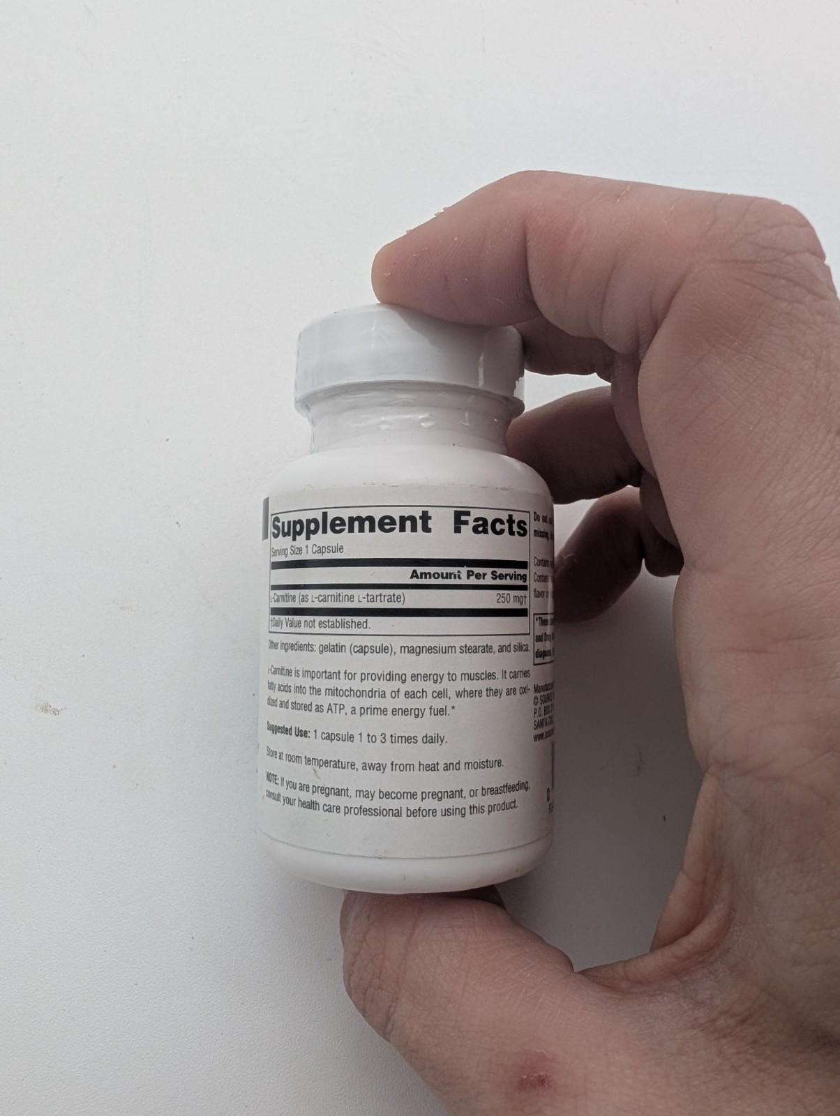 Source Naturals L-Carnitine 500 mg 60 Caps