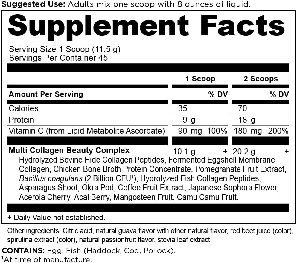 Ancient Nutrition Multi Collagen Protein Guava Passion 16 OZ FANTASTIC RESULTS